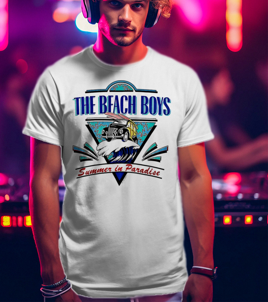 The Beach Boys Summer In Paradise Tour 1995 Wave And Triangle Icon T-Shirt