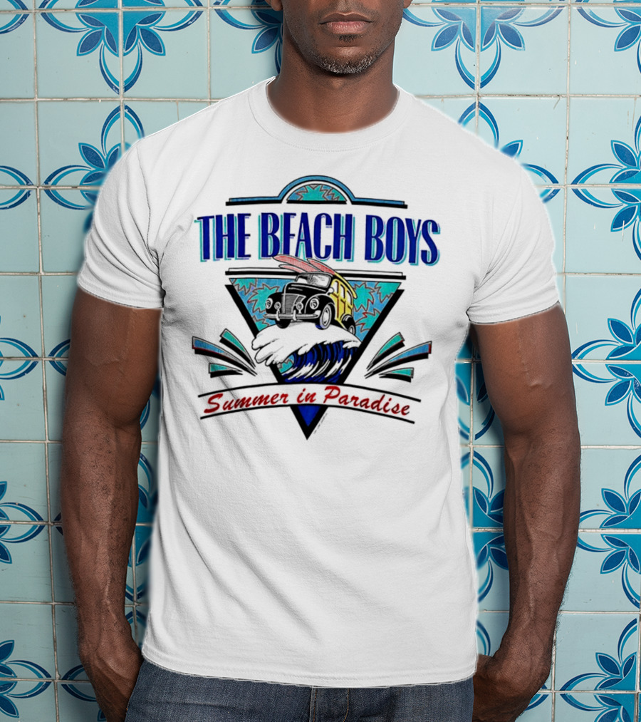 The Beach Boys Summer In Paradise Tour 1995 Wave And Triangle Icon T-Shirt