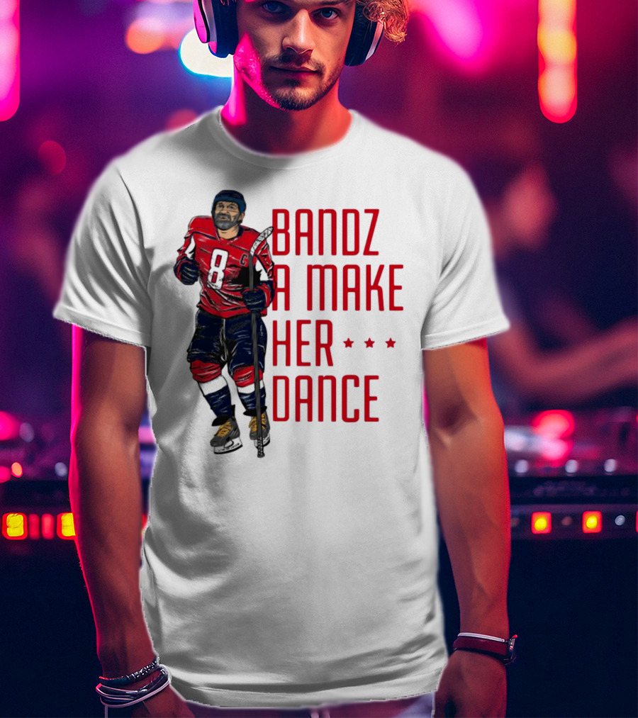 Bandz 8 A Make Her Dance Hockey Player Red Uniform T-Shirt
