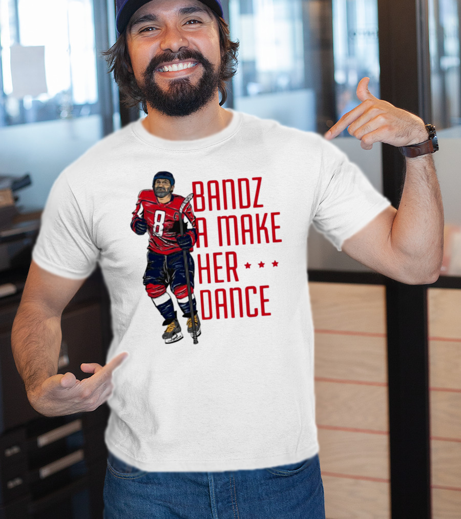 Bandz 8 A Make Her Dance Hockey Player Red Uniform T-Shirt