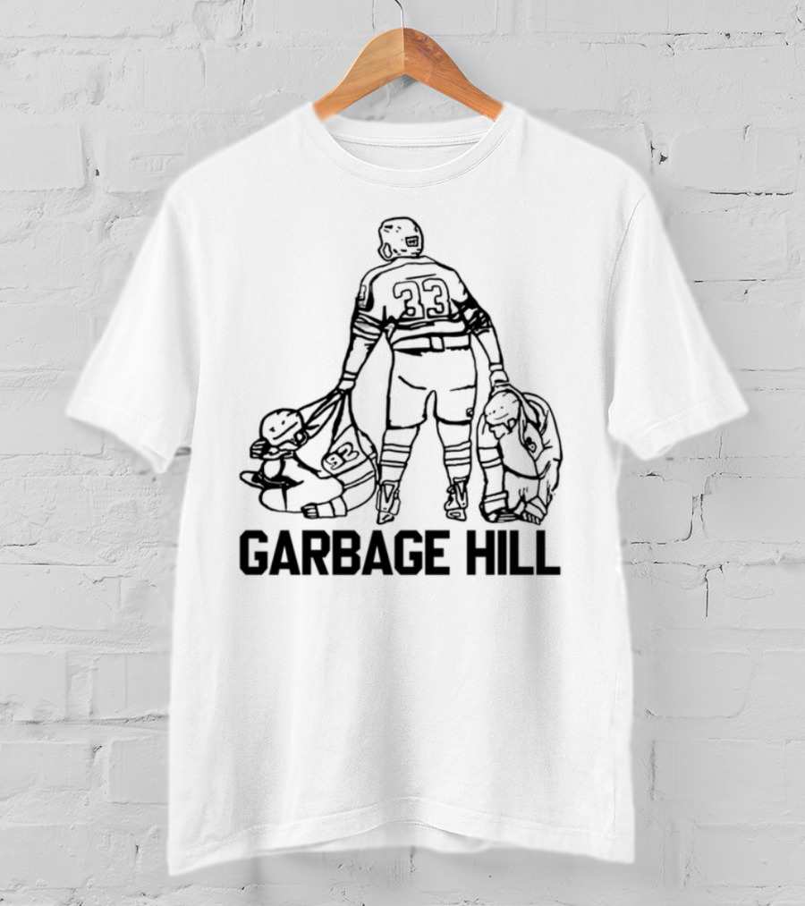 Garbage Hill Hockey Player With Stick And Bag T-Shirt