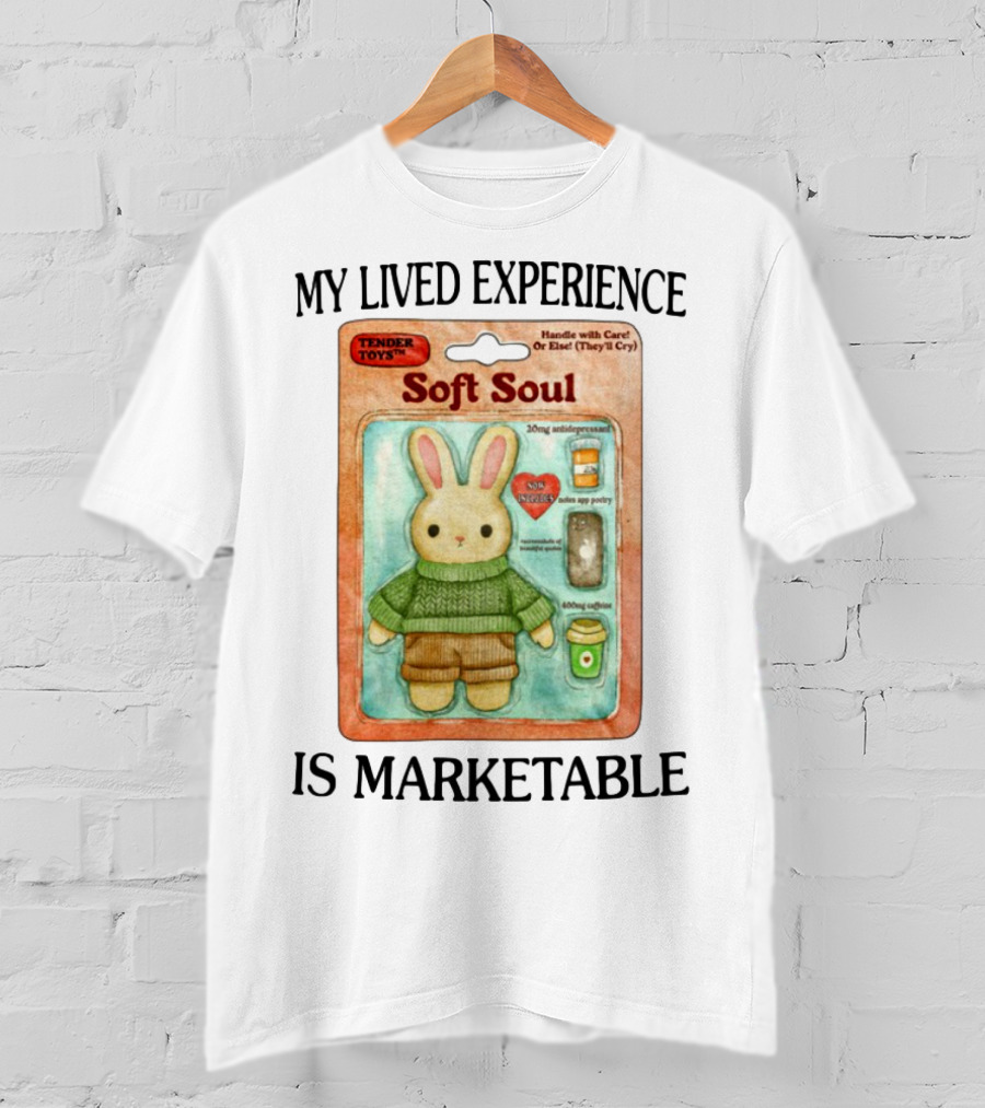 Tender Toys Soft Soul Handle With Care 20mg Antidepressant 800mg Caffeine Plush T-Shirt