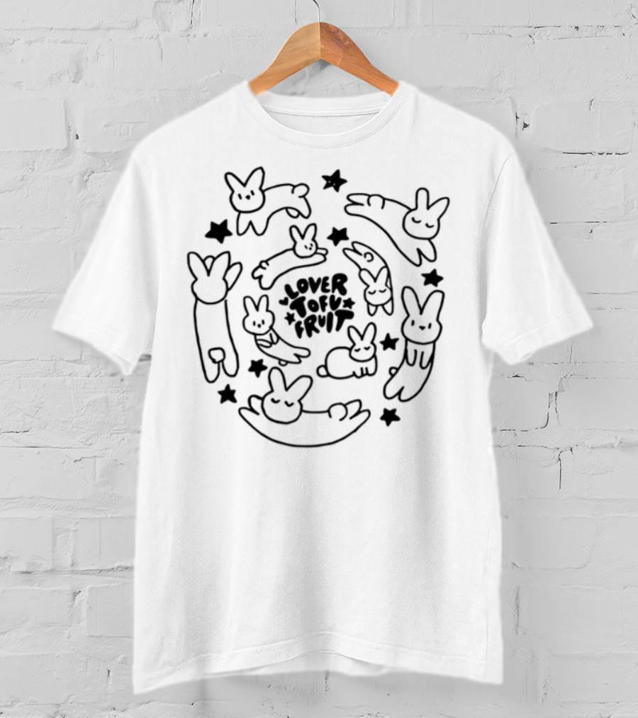 Tiffany Day Lover Tofu Fruit Tour Bunny Doodle Art T-Shirt