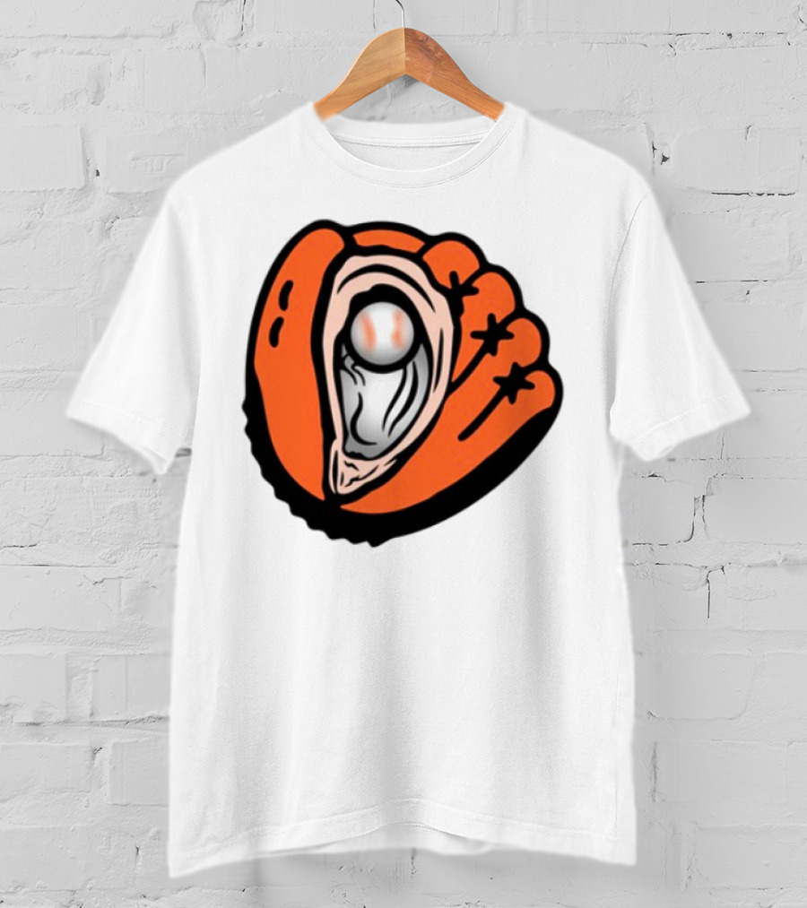 Chesapeake Oyster Catchers Baseball Glove And Pearl T-Shirt