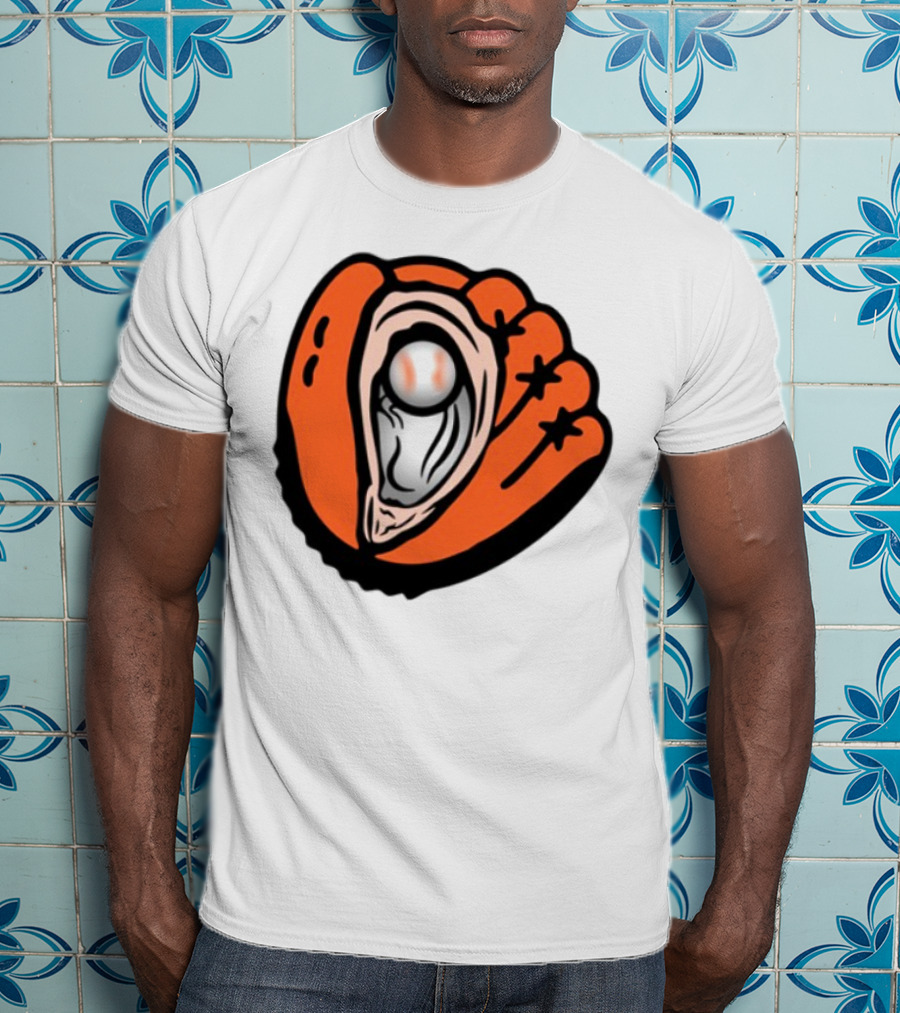 Chesapeake Oyster Catchers Baseball Glove And Pearl T-Shirt