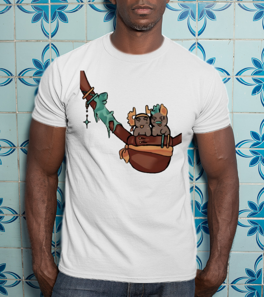 Coilpunk Steamcoil Phighting Cute Duo In Bag With Antlers And Spear T-Shirt