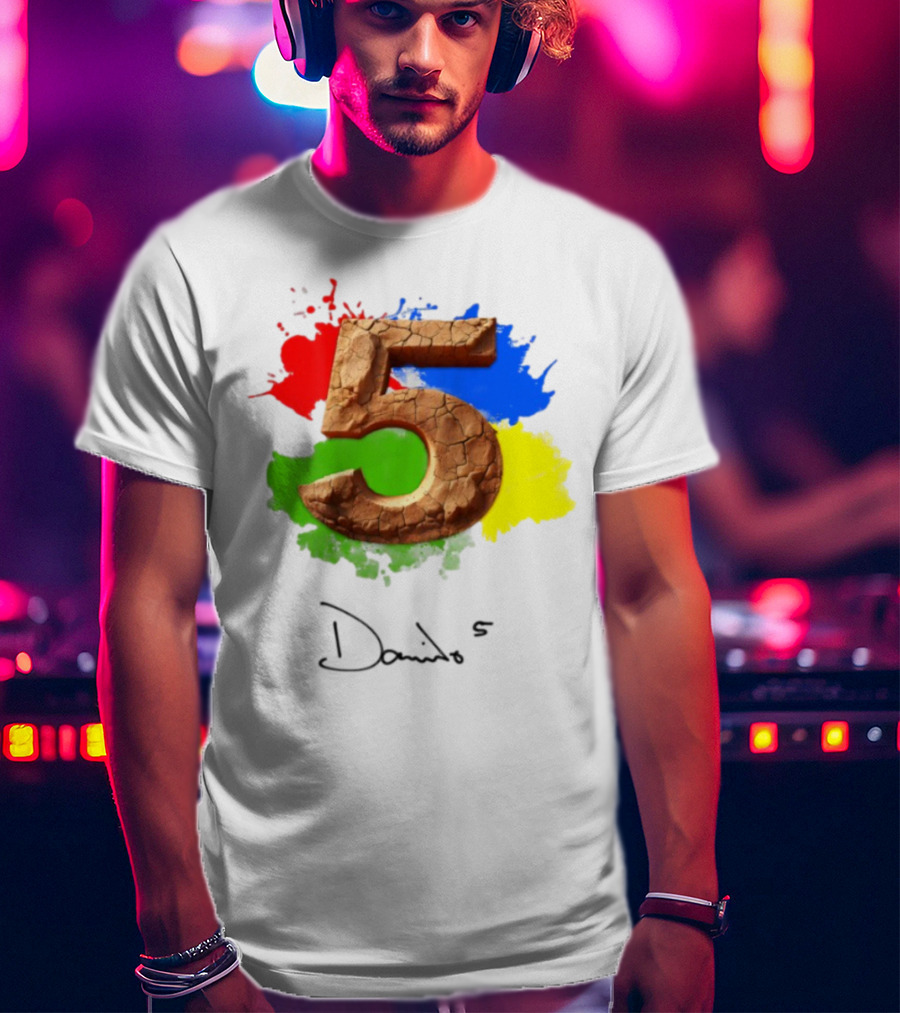 Davido 5Ive Cracked Textured Color Splash T-Shirt