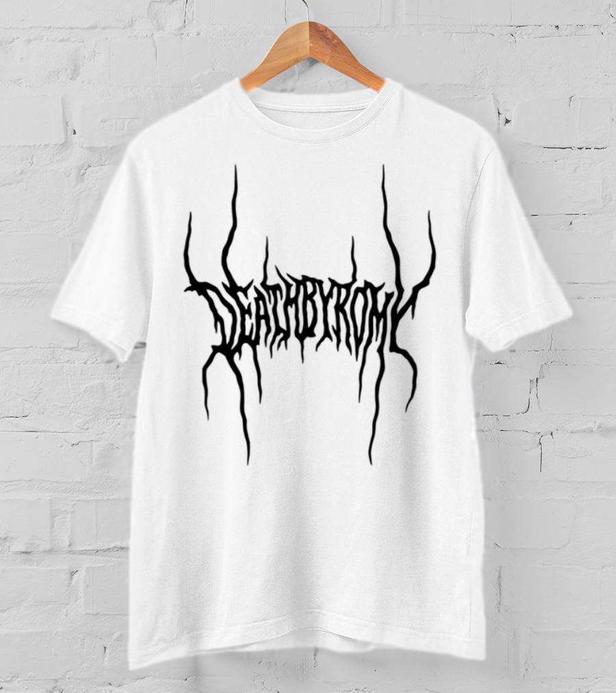 Deathbyromy Distorted Text Emblem Design T-Shirt