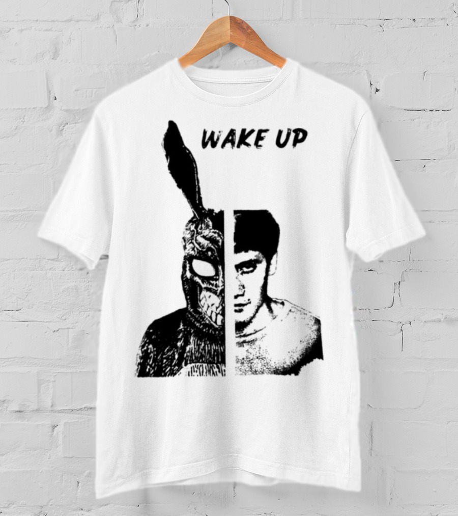 Donnie Darko Wake Up Split Face Frank And Donnie Portrait T-Shirt