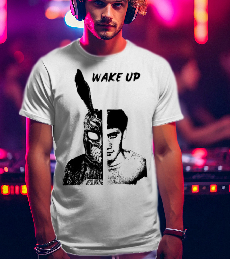 Donnie Darko Wake Up Split Face Frank And Donnie Portrait T-Shirt