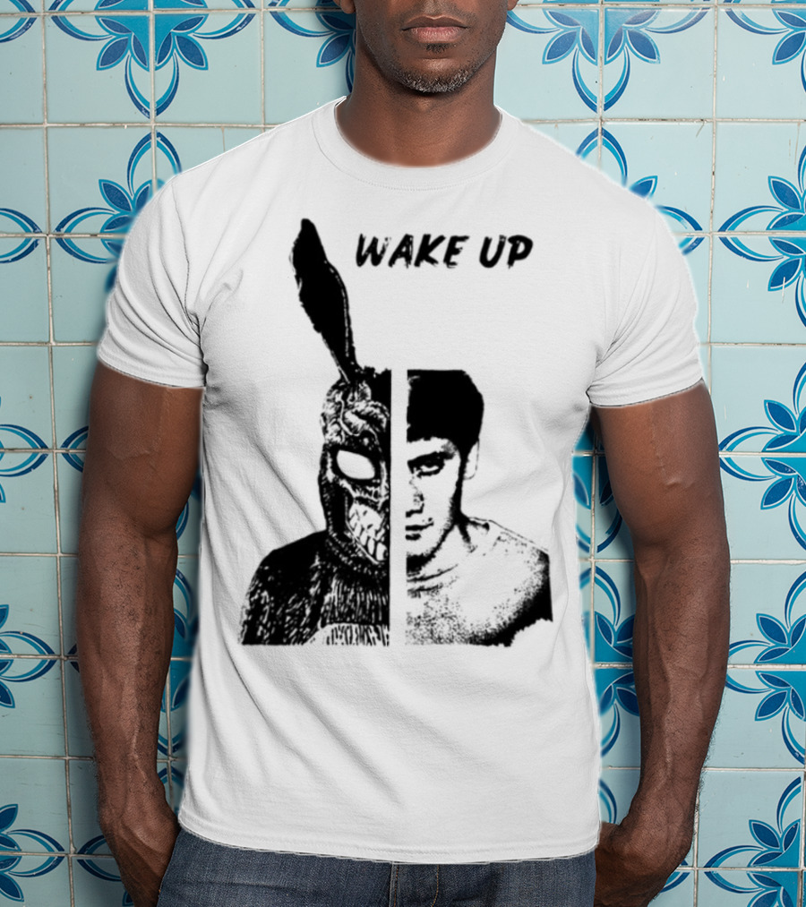Donnie Darko Wake Up Split Face Frank And Donnie Portrait T-Shirt