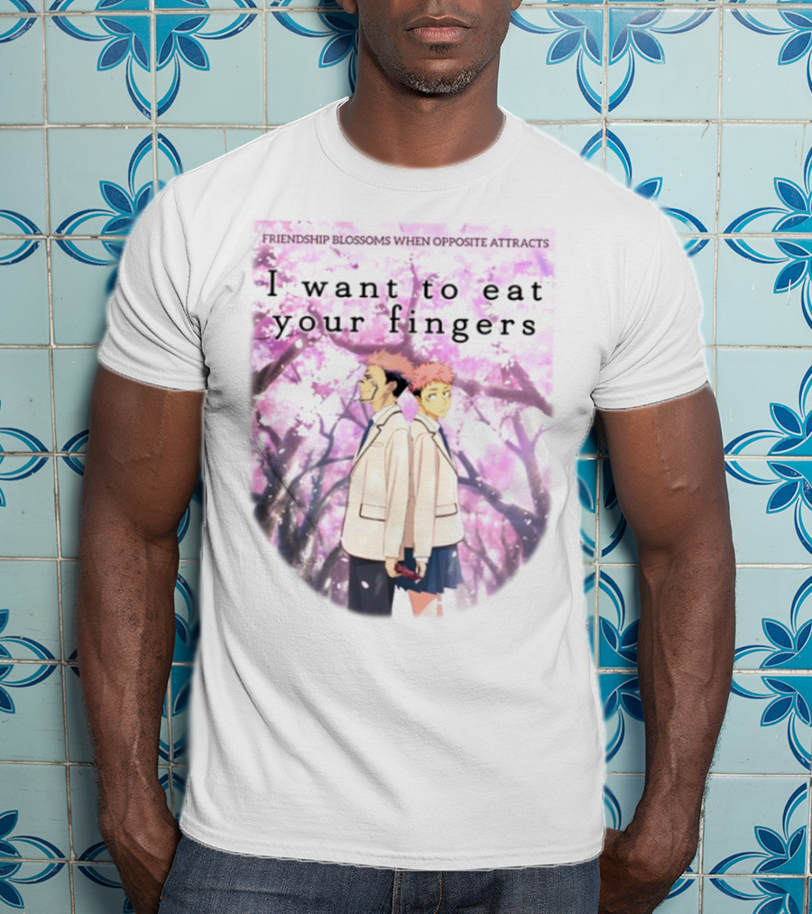 Friendship Blossoms When Opposites Attract I Want To Eat Your Fingers Anime Scene T-Shirt