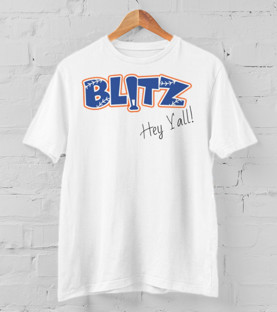 Blitz Hey Y'all Baseball Bat Stitching Style T-Shirt