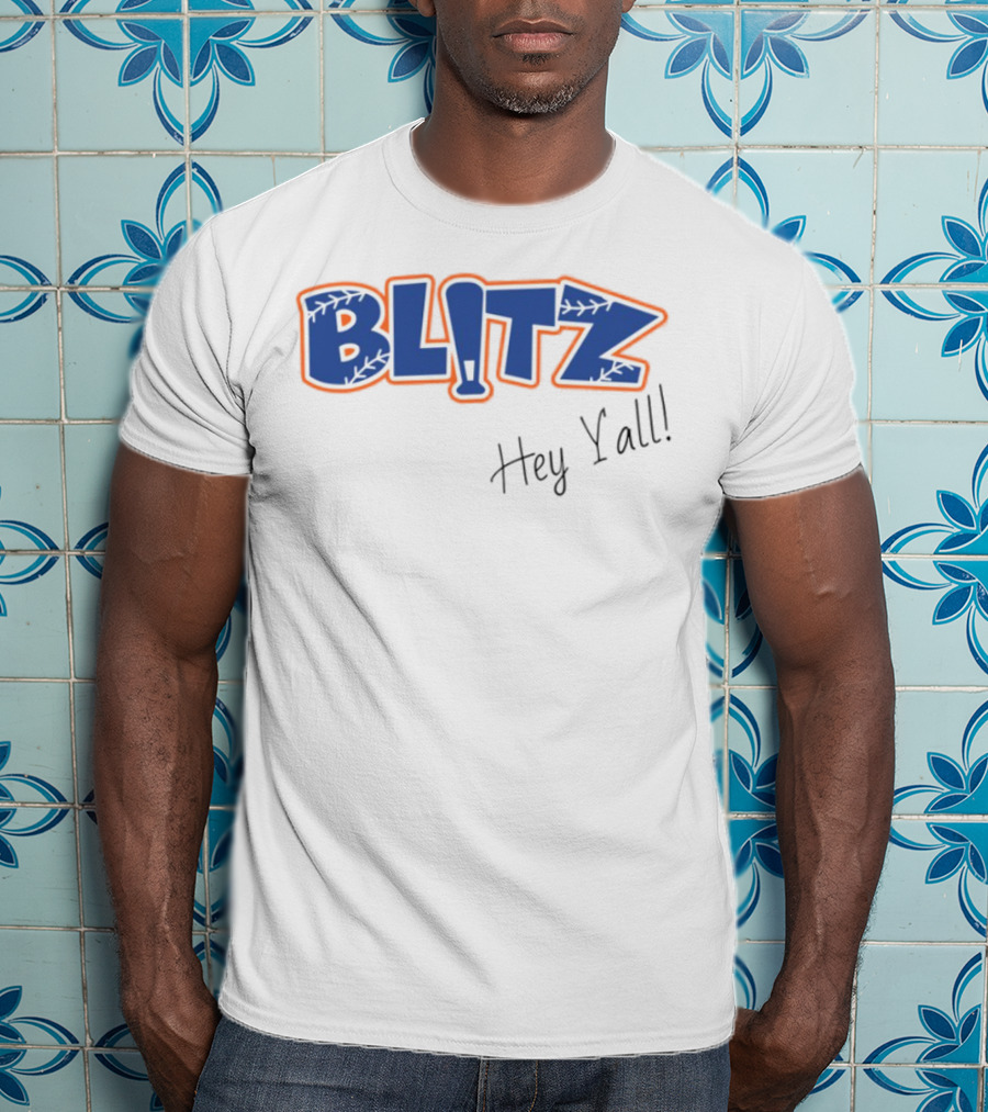 Blitz Hey Y'all Baseball Bat Stitching Style T-Shirt