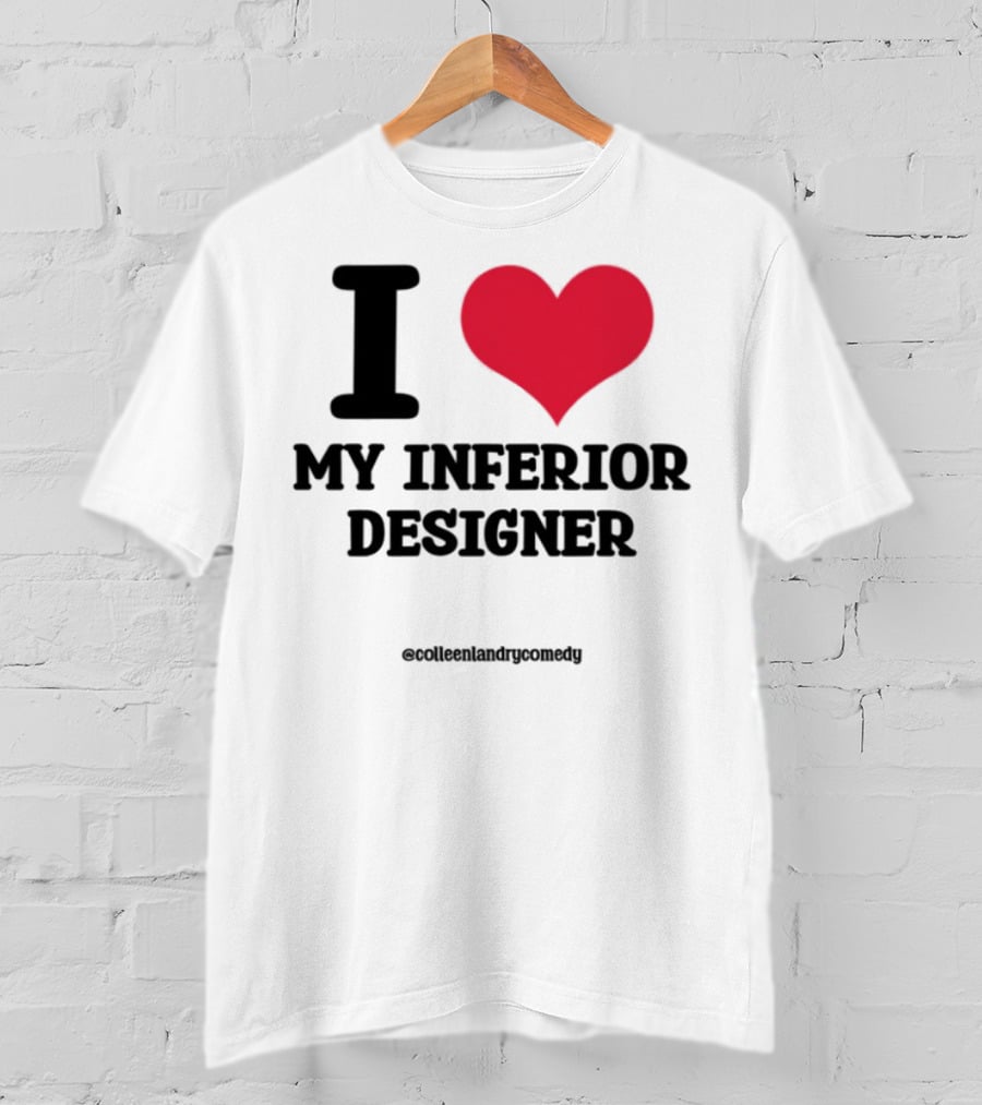 I Love My Inferior Designer Red Heart Graphic T-Shirt