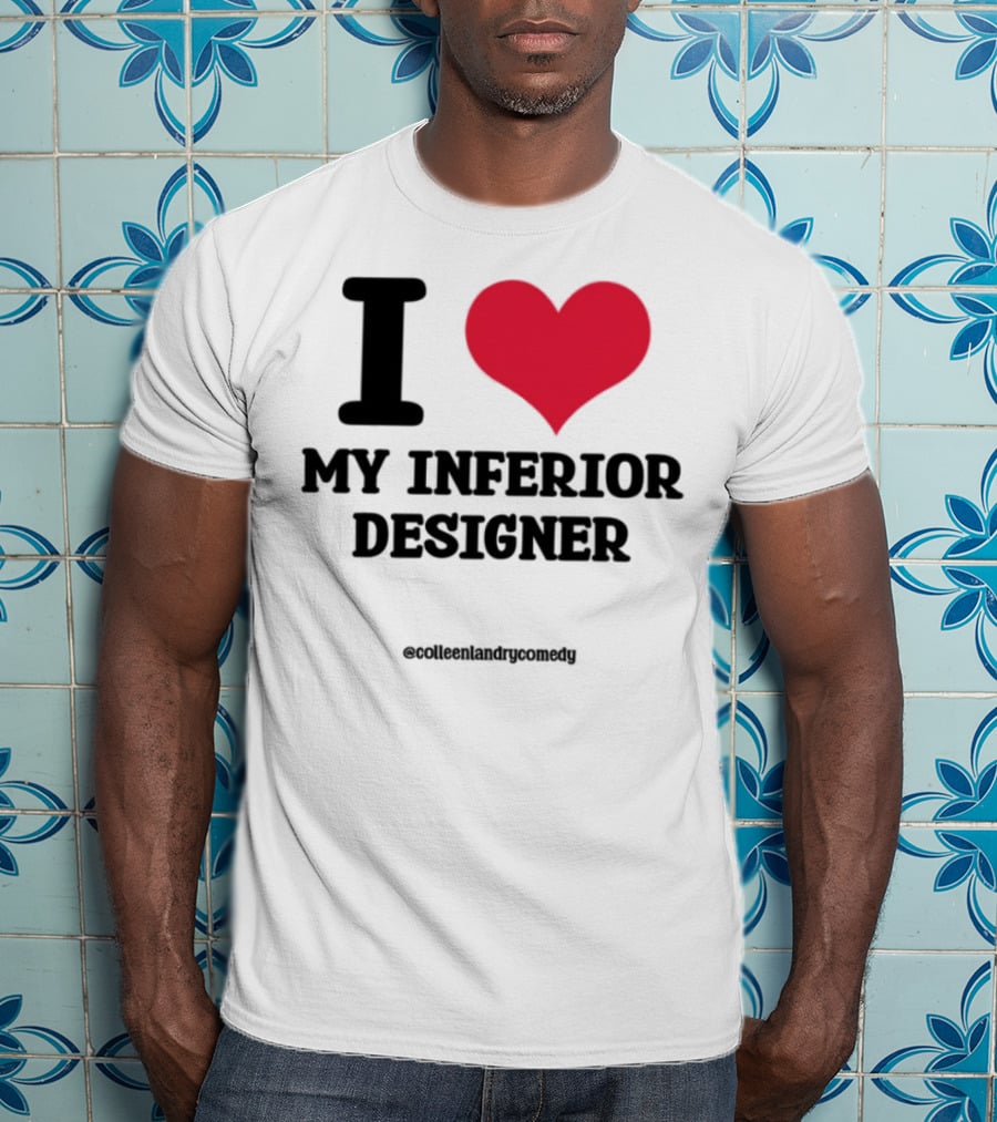 I Love My Inferior Designer Red Heart Graphic T-Shirt
