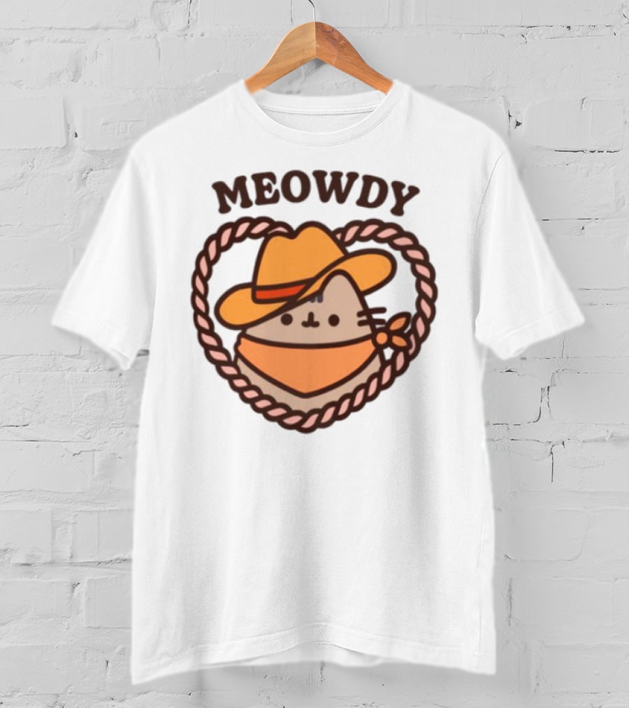 Meowdy Cowboy Pusheen With Hat And Bandana T-Shirt