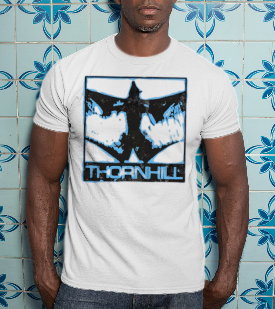 Thornhill Bat White Distressed Grunge Style T-Shirt