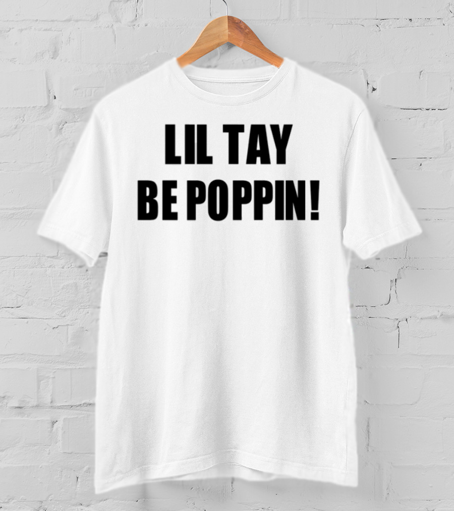 Lil Tay Be Poppin Retro Style Black And White T-Shirt