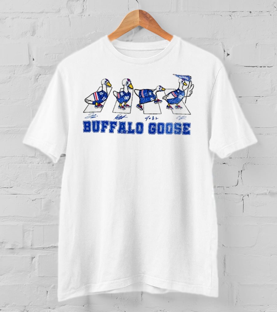 Buffalo Goose Abbey Road NFL Football Game Day Signatures T-Shirt