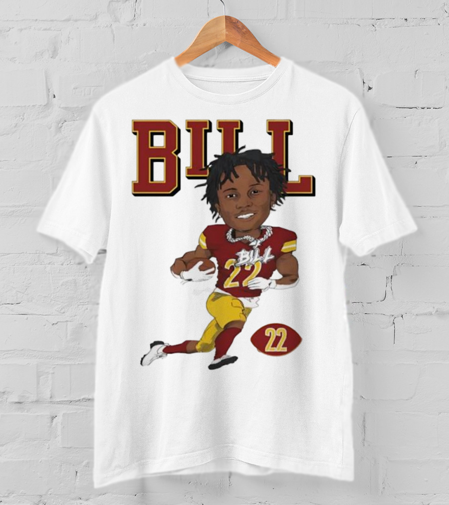 Jacory Bill Croskey Merritt Number 22 Football Player Illustration T-Shirt