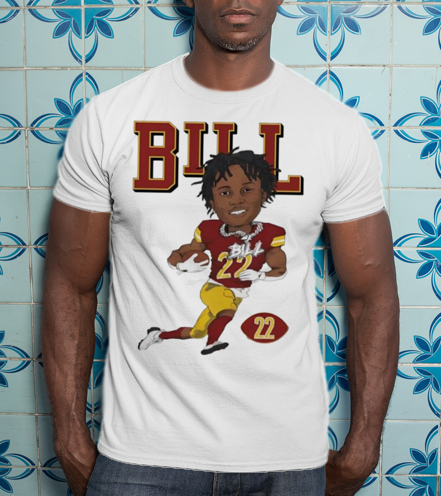 Jacory Bill Croskey Merritt Number 22 Football Player Illustration T-Shirt