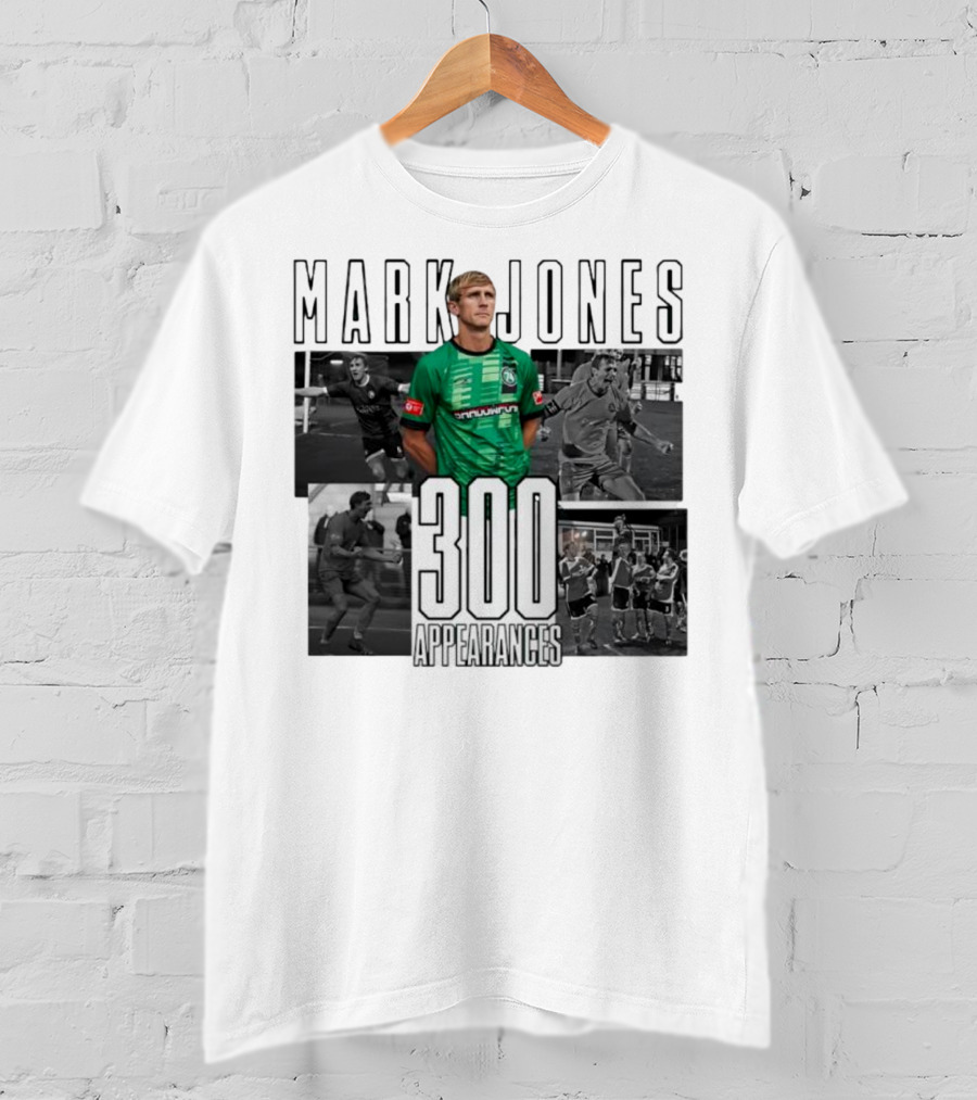 Mark Jones 300 Appearances Northwich FC Green Jersey Football Tribute T-Shirt