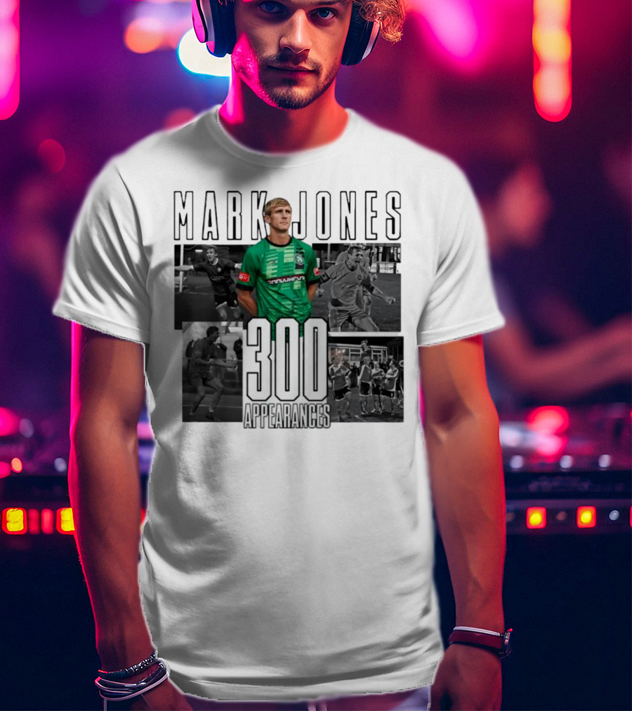 Mark Jones 300 Appearances Northwich FC Green Jersey Football Tribute T-Shirt