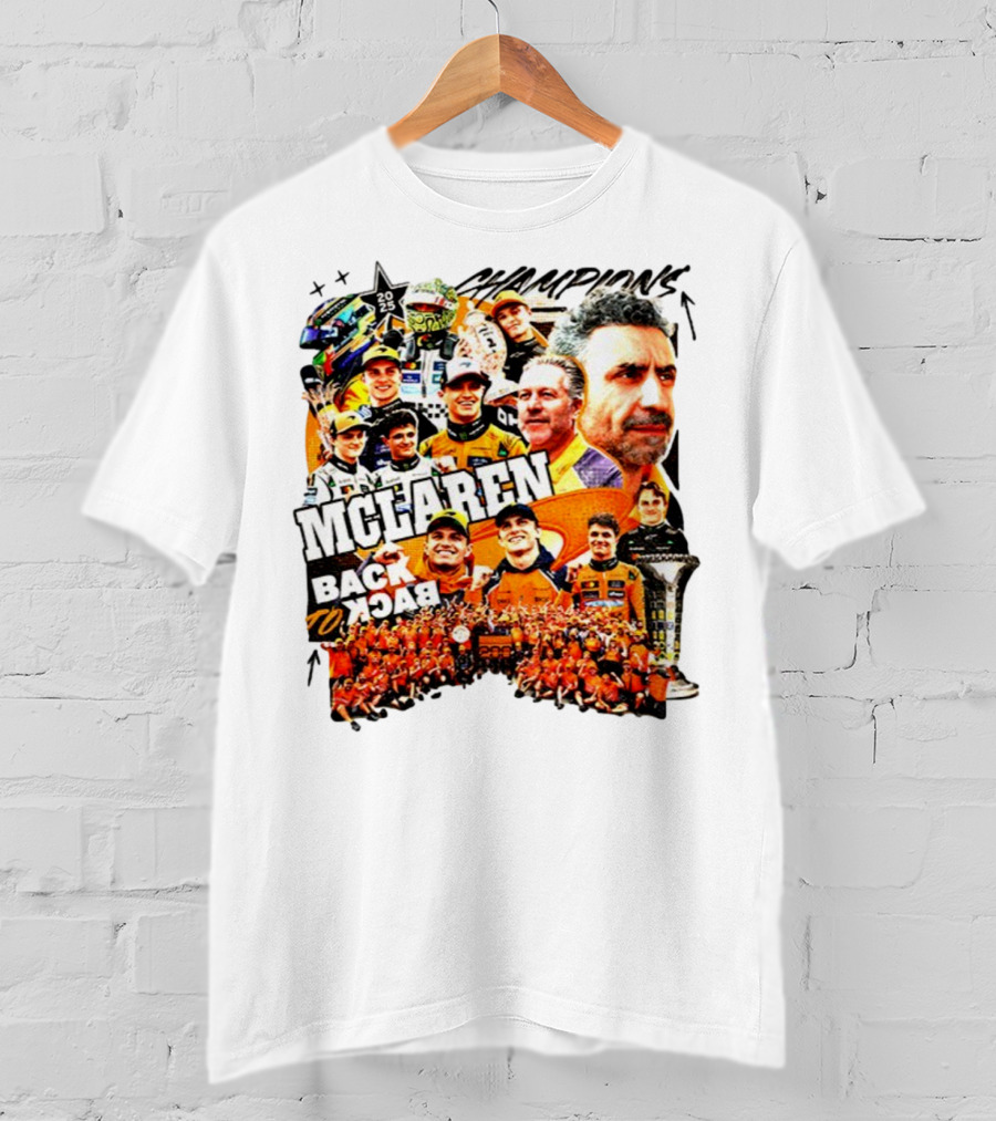 McLaren 2025 Back To Back Formula 1 World Constructors’ Championship Victory T-Shirt