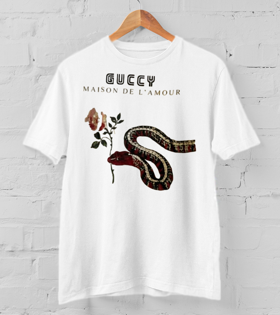 Guccy Maison De L’amour Snake And Rose T-Shirt