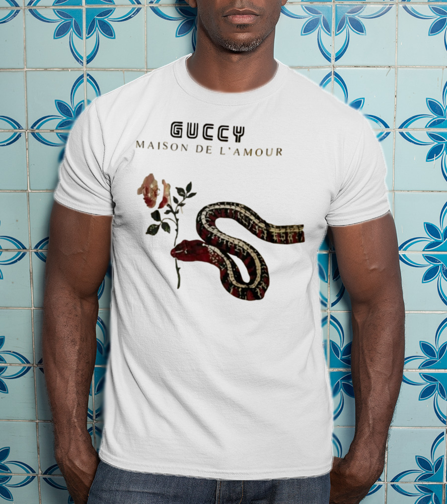 Guccy Maison De L’amour Snake And Rose T-Shirt