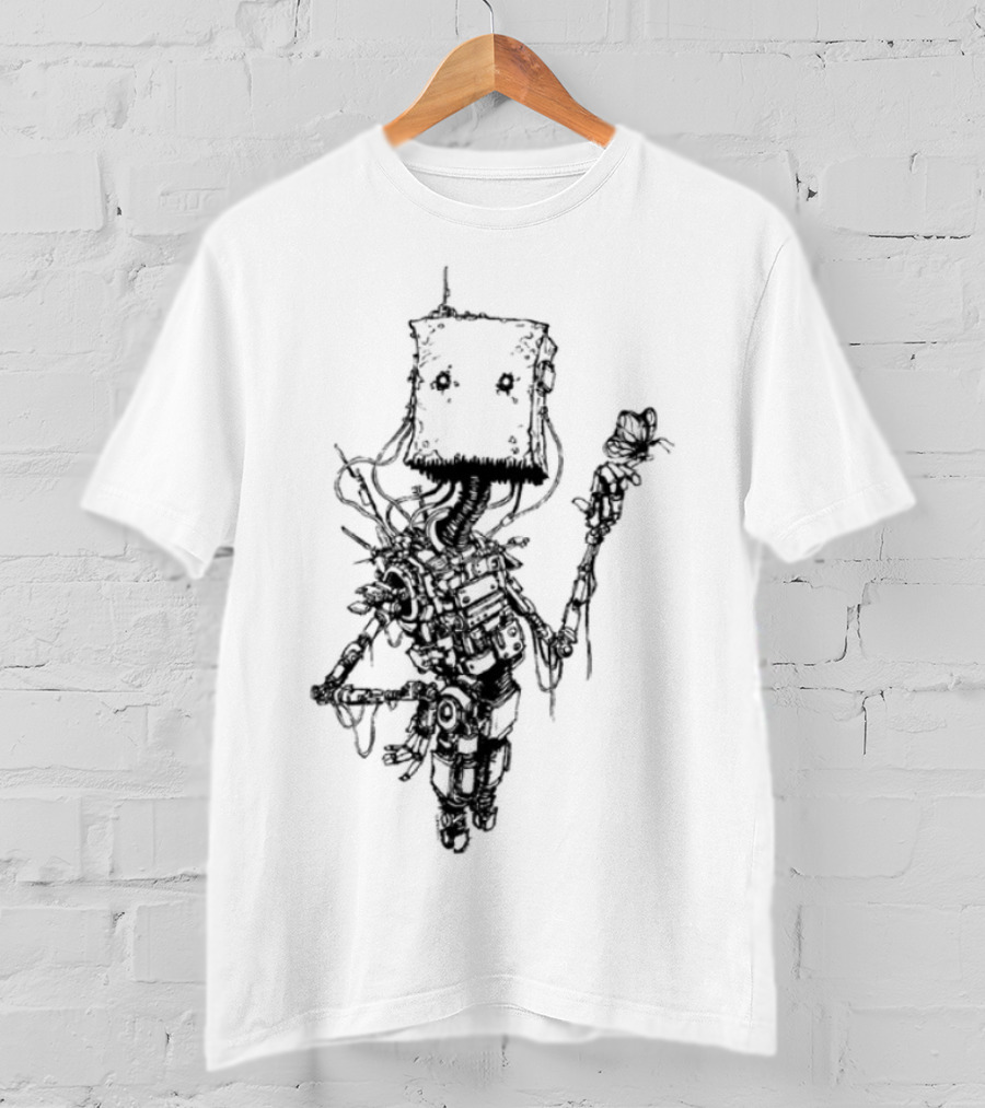 Butterfly Bot Robo Nature Fusion T-Shirt