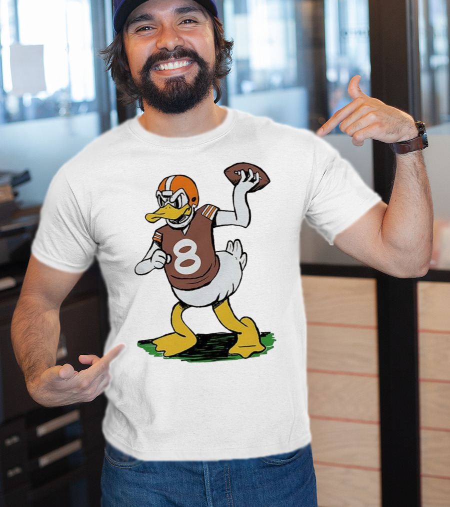 Duck Quarterback Number 8 Cleveland Browns Dillon Gabriel T-Shirt