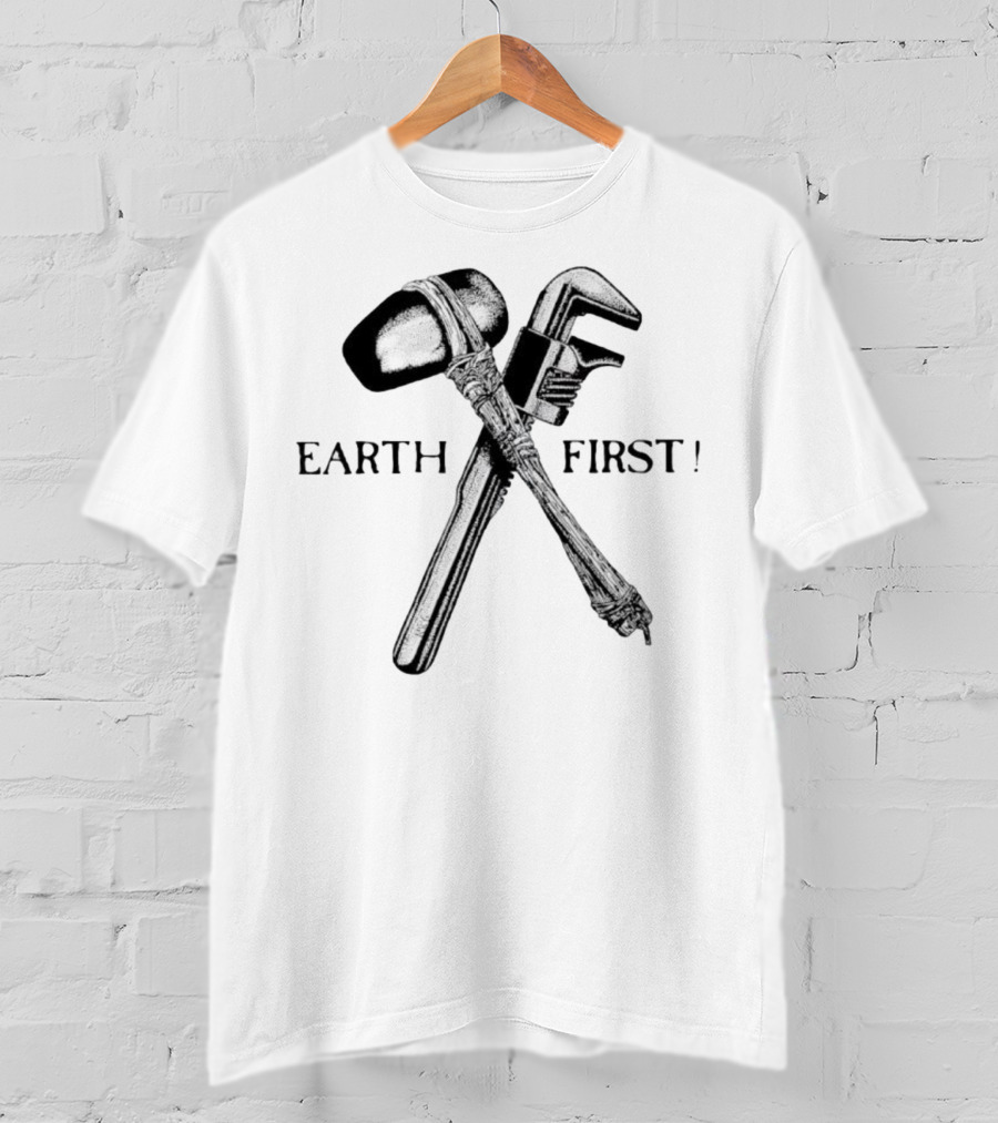 Earth First Hammer And Wrench Emblem T-Shirt