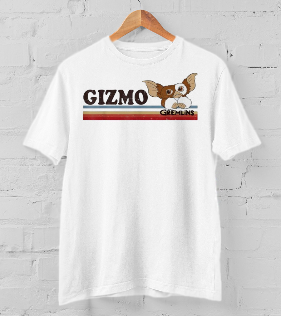 Gizmo Gremlins Vintage Stripes Retro Rainbow Style T-Shirt