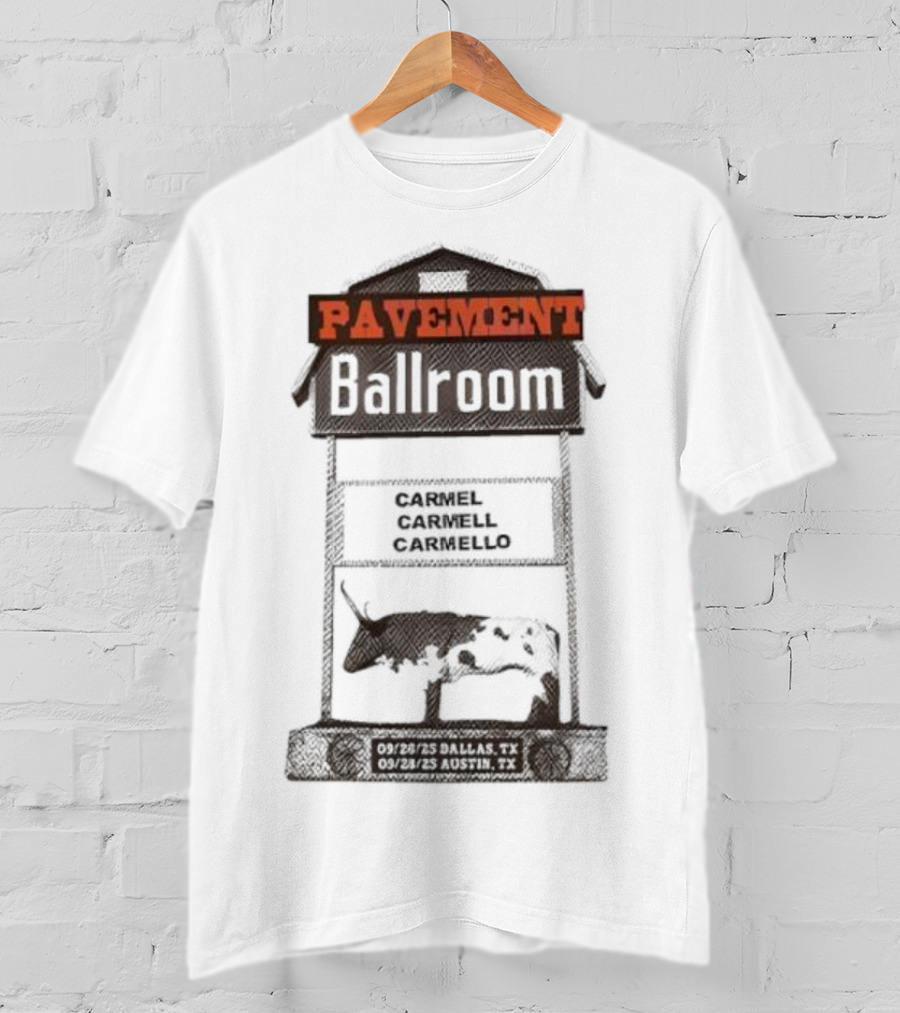 Pavement Ballroom Tour Texas 2025 Carmel Carmell Carmello T-Shirt