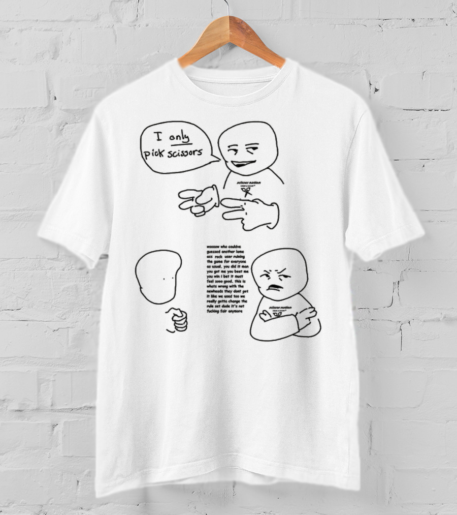 Rock Paper Scissors Joke I Only Pick Scissors Meme Comic T-Shirt