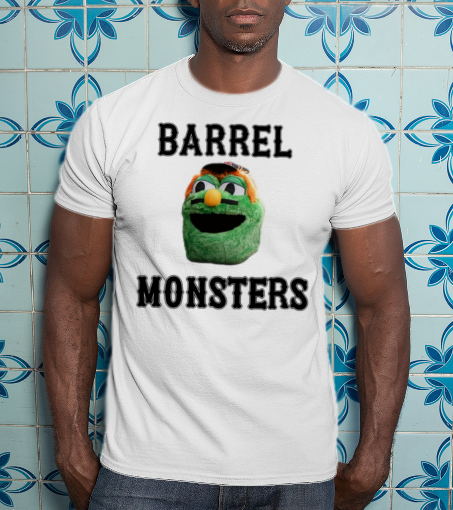 Barrel Monsters Wally Green Fur Mustache Baseball Hat T-Shirt