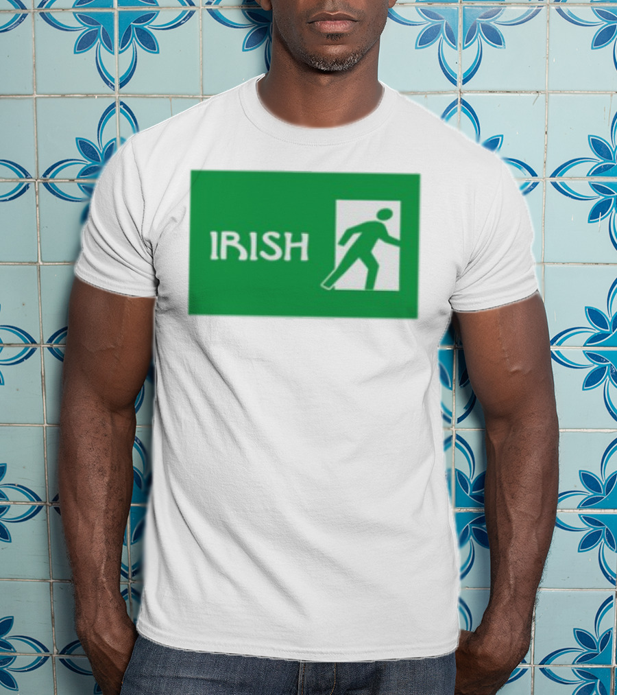 Emotionalclub Irish Exit Green Emergency Sign Style T-Shirt