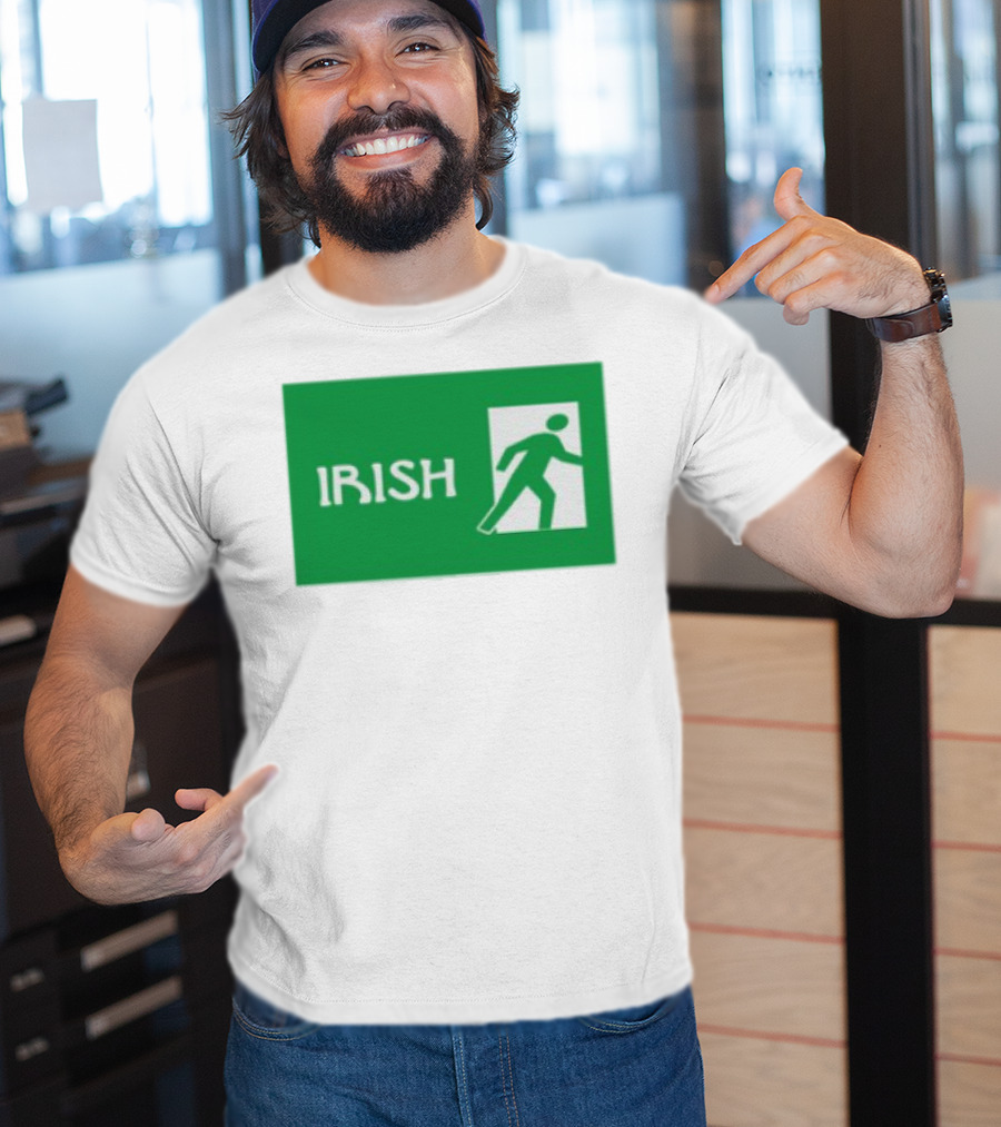 Emotionalclub Irish Exit Green Emergency Sign Style T-Shirt