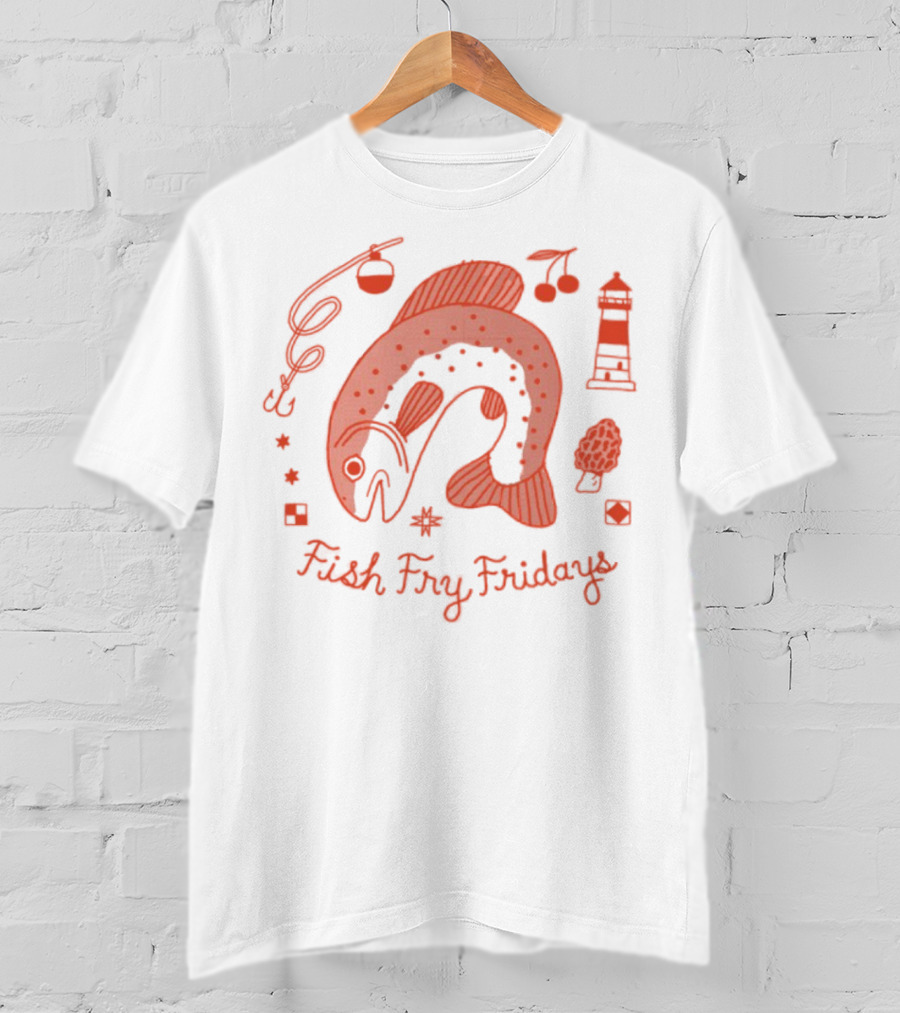 Jamie Green Fish Fry Fridays Lighthouse Fish Music Icons T-Shirt
