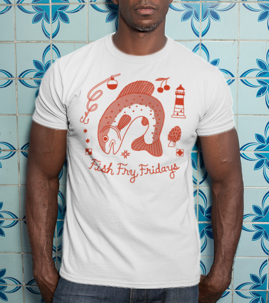 Jamie Green Fish Fry Fridays Lighthouse Fish Music Icons T-Shirt