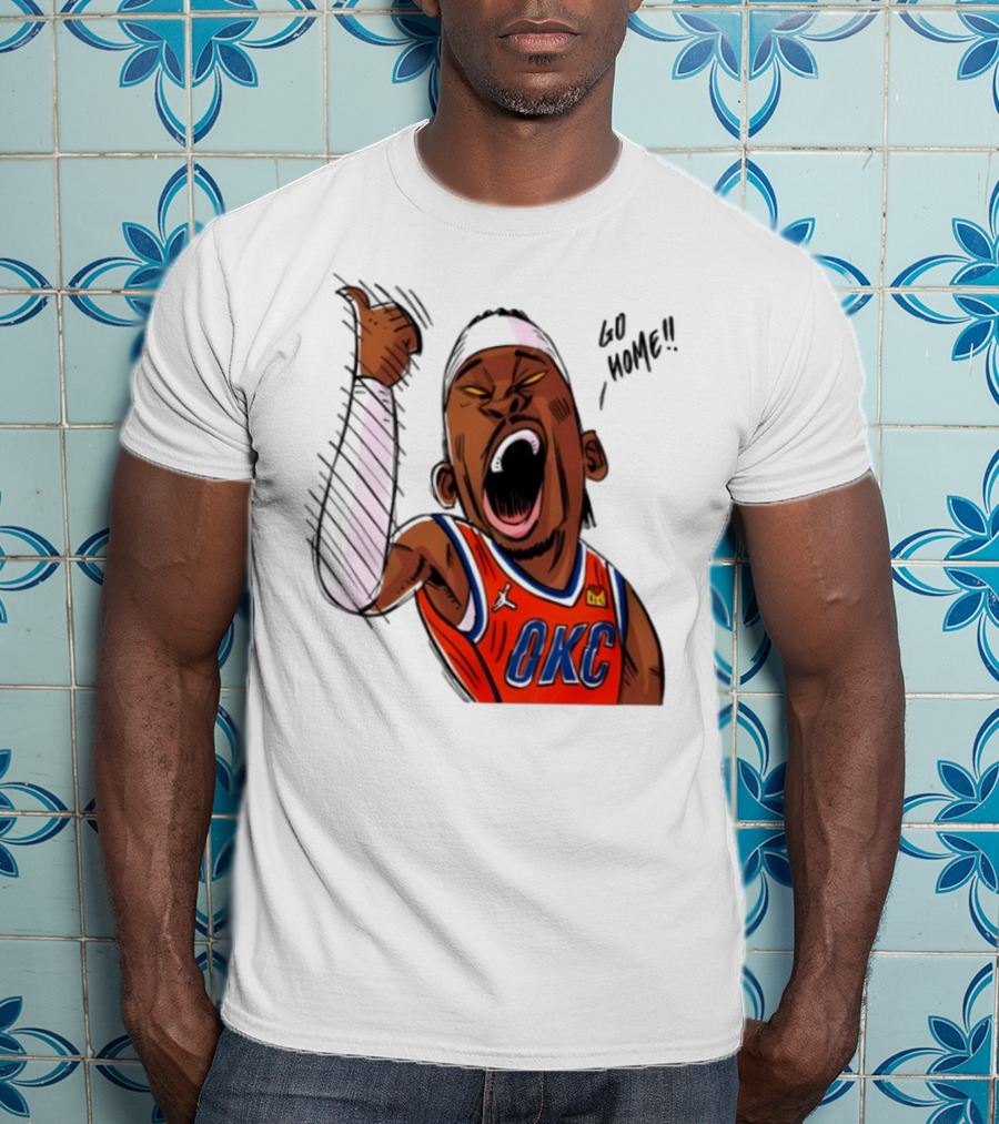 Oklahoma City Thunder Basketball OKC Go Home Cartoon Player T-Shirt
