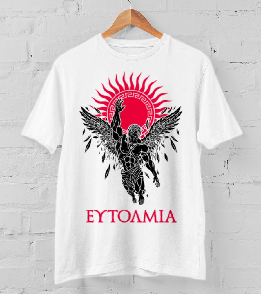 Ευτολμια Angel Silhouette With Rising Red Sun T-Shirt