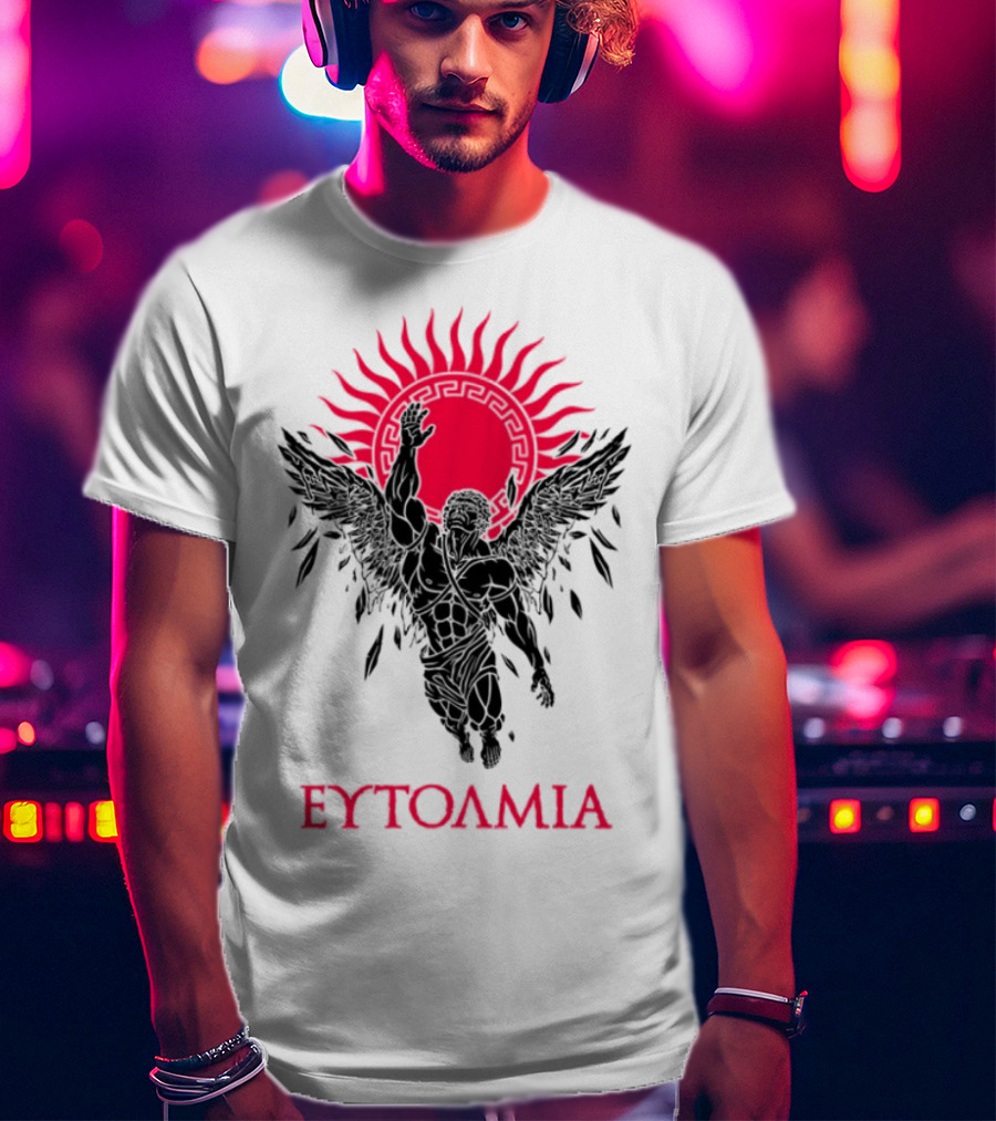 Ευτολμια Angel Silhouette With Rising Red Sun T-Shirt