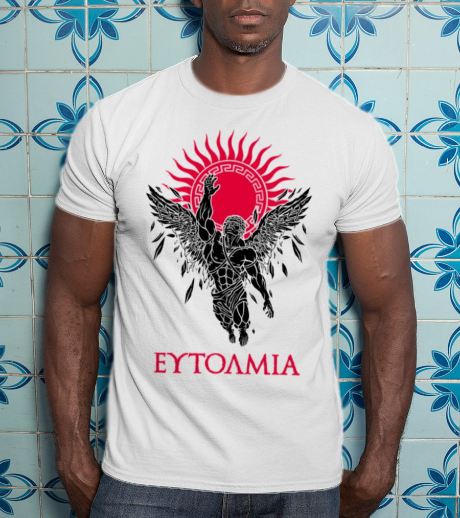 Ευτολμια Angel Silhouette With Rising Red Sun T-Shirt