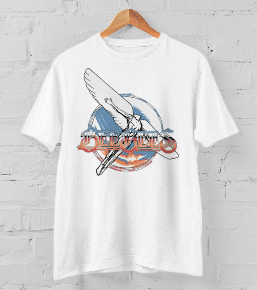 Bee Gees Spirits Having Flown Winged Figure Cloud Background T-Shirt