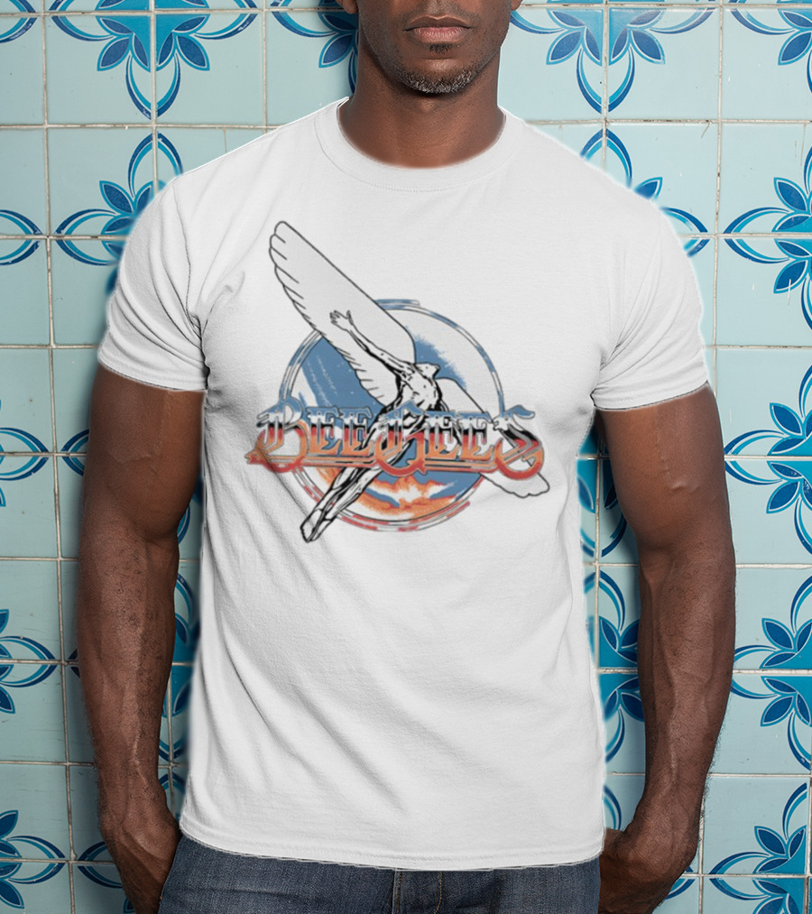 Bee Gees Spirits Having Flown Winged Figure Cloud Background T-Shirt