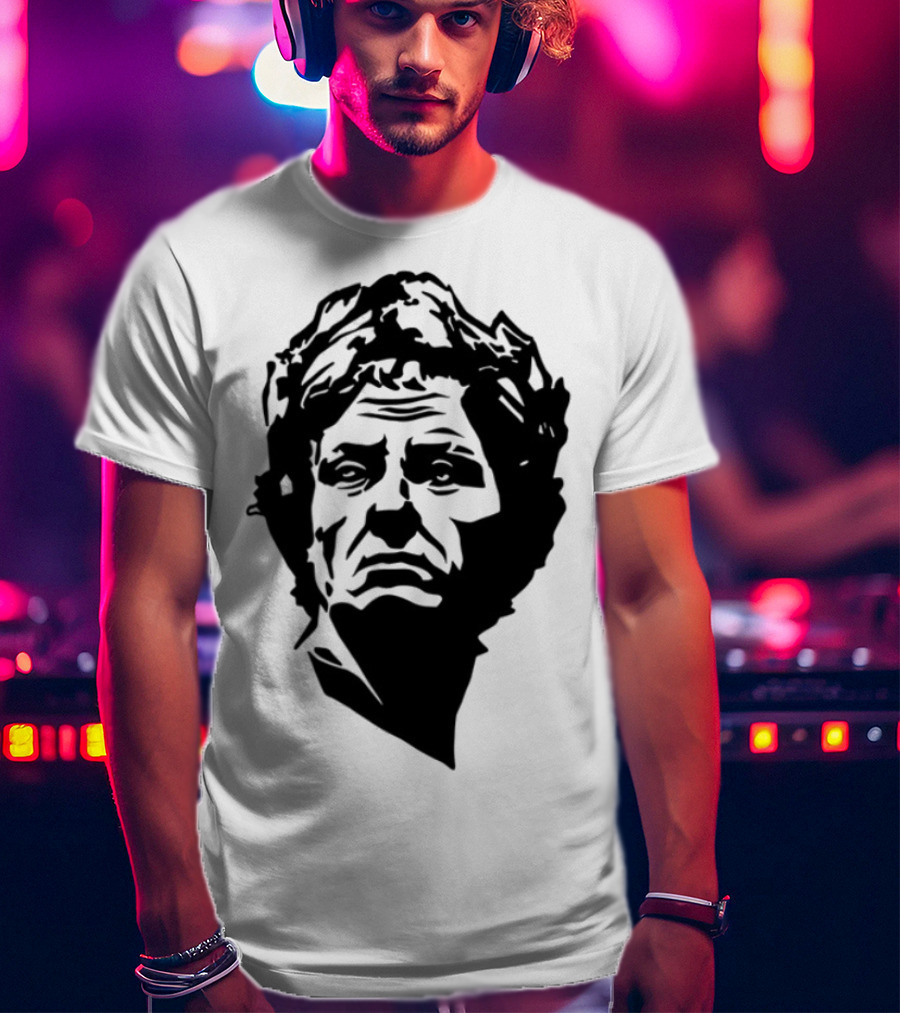 Daily Roman Updates Julius Caesar Line Art Sketch T-Shirt