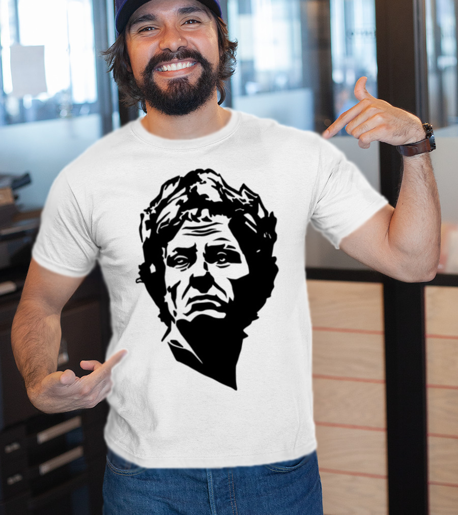 Daily Roman Updates Julius Caesar Line Art Sketch T-Shirt
